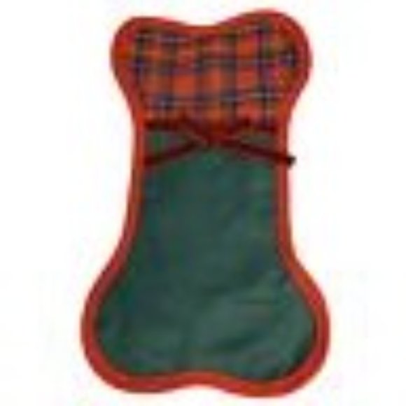 Lot Of 2 Pet Christmas Stocking Dog Bone Cat Fish Tartan Plaid Shape Hanging Foo - Picture 3 of 10